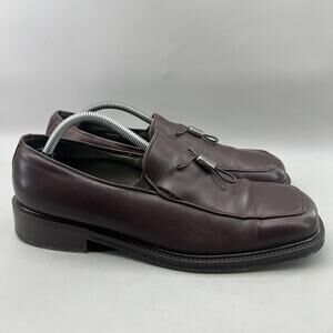 Mezlan Royal Dress Shoes Men Size 10.5 Brown Leather Square Toe Slip On Loafers